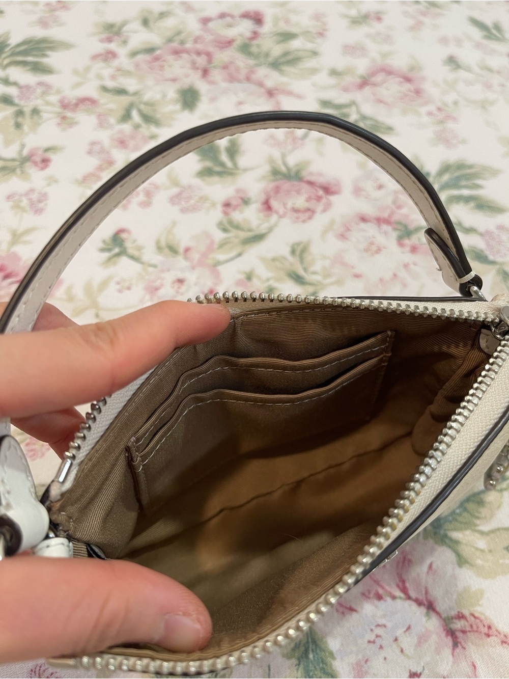 Coach Cream Signature Mini Shoulder Bag with Silver Hardware - Picture 5 of 5